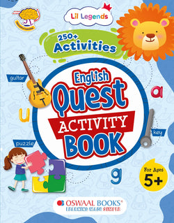 Lil Legends English Quest Activity Book for Kids | 250+ Fun Learning Activities | Puzzles, Tracing, Phonics, Vocabulary & Grammar Practice | Age 5+ Years