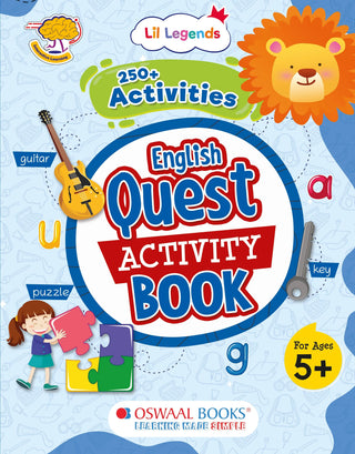Lil Legends English Quest Activity Book for Kids | 250+ Fun Learning Activities | Puzzles, Tracing, Phonics, Vocabulary & Grammar Practice | Age 5+ Years