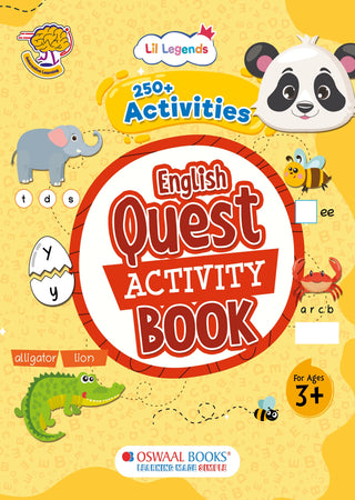 Lil Legends English Quest Activity Book for Kids | 250+ Fun Learning Activities | Puzzles, Tracing, Phonics, Vocabulary & Grammar Practice | Age 5+ Years Workbook
