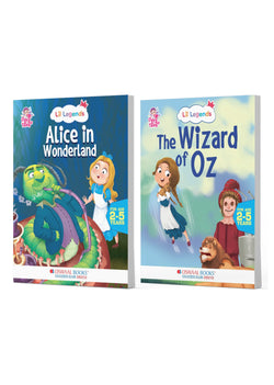 Lil Legends Fairy Tales Magical Classics Set of 2 Story Books for Kids Age 2-5 Years - Alice in Wonderland & Wizard of Oz | Illustrated Bedtime Stories for Imagination & Vocabulary