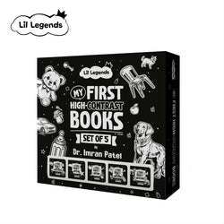Lil Legends High Contrast Book for Infants & Toddlers | Black & White Baby Board Book | Visual Stimulation for Newborns | Brain Development | Age 0–12 Months | Durable