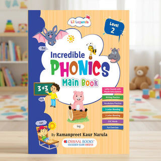 Lil Legends Incredible Phonics Level 2 Main Book for Kids Age 4-6 Years | CVC Words, Short Vowels, 2 & 3 Letter Blending | Phonics Workbook for UKG Early Reading Foundation