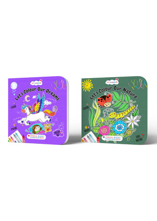 Lil Legends Let's Colour Dreams & Nature - Colouring Book Combo Set of 2 for Kids Age 3+ Years | Fun Activity Books | Early Learning & Creativity Books for Toddlers | Travel-Friendly