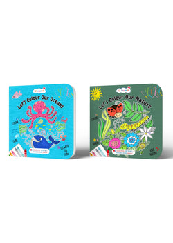 Lil Legends Let's Colour Ocean & Nature - Colouring Book Combo Set of 2 for Kids Age 3+ Years | Fun Activity Books | Early Learning & Creativity Books for Toddlers | Travel-Friendly