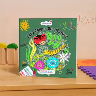 Lil Legends Let's Colour Our Nature Colouring Book for Kids | Paperback With Hardboard Support | Trees, Birds, Rainbows & More | Focus & Grip Building | Age 3+ Years | Travel-Friendly