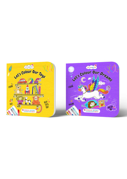 Lil Legends Let's Colour Toys & Dreams - Colouring Book Combo Set of 2 for Kids Age 3+ Years | Fun Activity Books | Early Learning & Creativity Books for Toddlers & Preschoolers