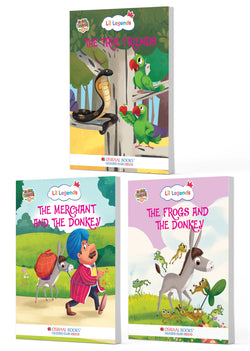 Lil Legends Moral Stories Friendship & Life Lessons Set of 3 Story Books for Kids Age 2-5 Years - True Friends, Merchant & Frogs | Illustrated Stories for Honesty & Teamwork