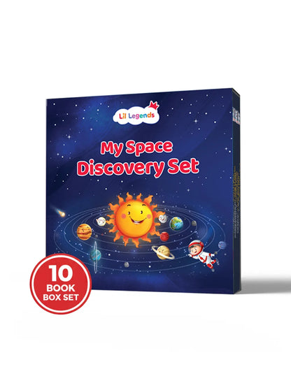 Lil Legends My Space Discovery Set for Kids | 10 Board Books | Mercury, Venus, Earth, Mars, Jupiter, Saturn, Uranus, Neptune, Dwarf Planets and Solar System | Ages 3+ Years