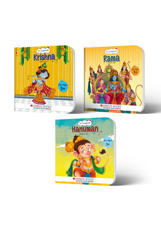 Lil Legends Mythological Tales Divine Stories Set of 3 Books for Kids Age 3+ Years - Lord Krishna, Lord Rama & Hanuman | Illustrated Hindu Mythology Stories for Children
