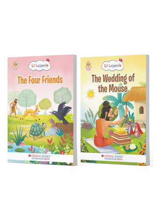 Lil Legends Panchatantra Friendship Tales Set of 2 Story Books for Kids Age 2+ Years - The Four Friends & Wedding of the Mouse | Illustrated Stories for Teamwork & Loyalty