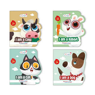 Lil Legends Pet Animal Shaped Board Books for Kids | Set of 4 Illustrated Books | Cat, Rabbit, Dog & Cow | Picture Books for Toddlers | Age 2+ Years | Board Book Set
