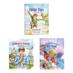 Lil Legends Re-Imagined Classics - Illustrated Classic Stories Set of 3 Peter Pan, Gulliver's Travels & Around the World in 80 Days | Timeless Tales Retold for Young Readers | Age 7+ Years