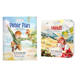 Lil Legends Re-Imagined Classics for Kids | Heidi & Peter Pan | Set of 2 Books | Illustrated Classic Story Books | Vocabulary, Imagination & Reading Skills | Age 7+ Years
