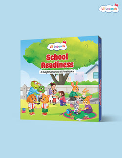 Lil Legends School Readiness Picture Book Set for Kids | Slipcase of 5 Stories | School Bus Ride, Meeting Teachers, Making Friends, Classroom Habits & Healthy Eating | Age 2–6 Years