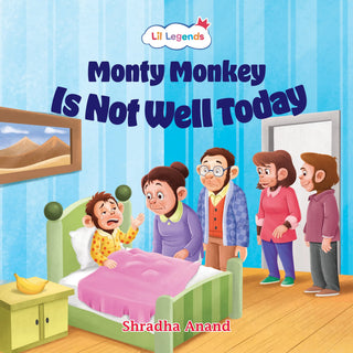 Lil Legends School Readiness Series - Monty Monkey Is Not Well Today | Illustrated Boardbooks Picture Book for Kids Age 3+ Years | Fun Story for Preschoolers Starting School