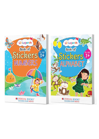 Lil Legends Sticker Activity Books Combo Set of 2 for Kids Age 3+ Years - Numbers (1,2,3) & English Alphabet (A,B,C) | Fun Peel-and-Stick Learning Books for Toddlers & Preschoolers