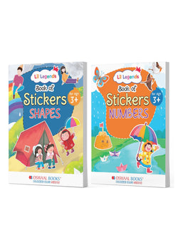 Lil Legends Sticker Activity Books Combo Set of 2 for Kids Age 3+ Years - Shapes & Numbers (1,2,3 Counting) | Fun Peel-and-Stick Learning Books for Toddlers & Preschoolers