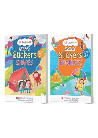 Lil Legends Sticker Activity Books Combo Set of 2 for Kids Age 3+ Years - Shapes & Numbers (1,2,3 Counting) | Fun Peel-and-Stick Learning Books for Toddlers & Preschoolers