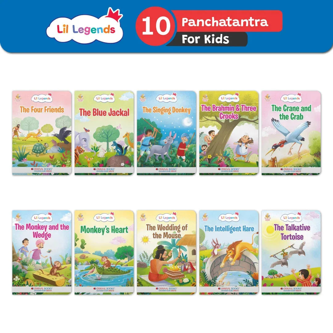 Lil Legends Timeless Panchatantra Stories for Kids Age 2+ Years - Set of 10 Illustrated Story Books | Short English Bedtime Stories with Colourful Pictures | Picture Books for Early Readers