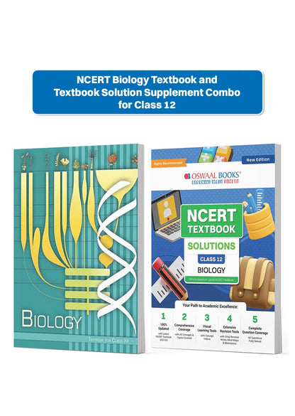 Oswaal NCERT Biology Textbook and Textbook Solution Supplement for Class 12 | Competency Focused Questions | Concept Clarity | Mind Maps | Mnemonics (Set of 2 Books, For 2026 Exam)