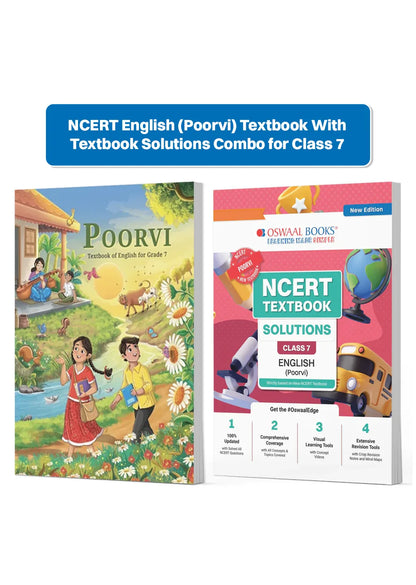 Oswaal NCERT English (Poorvi) Textbook With Textbook Solutions for Class 7 | Set of 2 Books | Covered Concept, Mind Maps, Mock Papers | Updated NCERT Pattern (For Upcoming Exams)