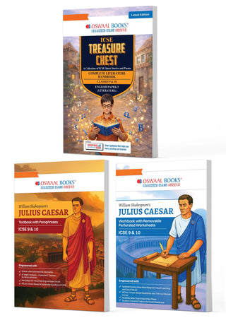 ICSE English Literature ( Set of 3 books) Class 9 & 10 (2027 Exam): Treasure Chest Handbook  + Julius Caesar Workbook s & Textbook | Powered by Oswaal.ai