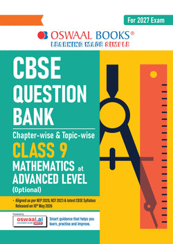 CBSE Mathematics Advanced Level Question Bank Chapter-wise & Topic-wise Class 9 | Based on NCERT | Includes Summary, Competency-Based Question, Self-Assessment & Practice Papers