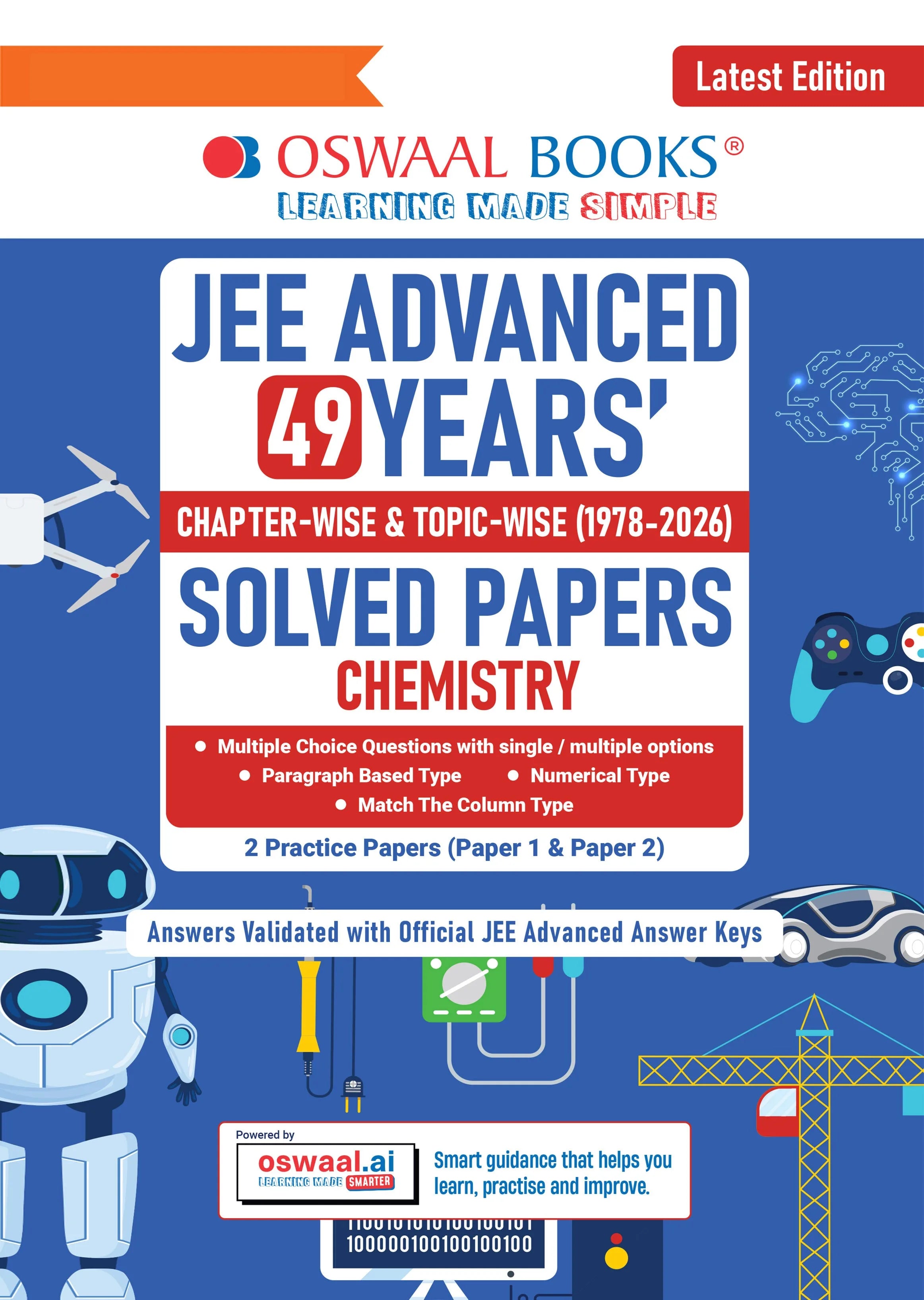 Cover of JEE Advanced 49 Years Chemistry Question Bank by Oswaal Books