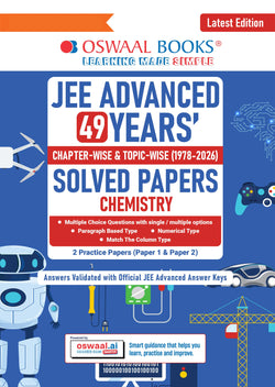 JEE Advanced Chemistry Question Bank | 49 Years’ Chapter-wise & Topic-wise |Solved Papers (1978-2026) |Revision Notes, | PYQs, Latest 2026 Paper & Oswaal AI