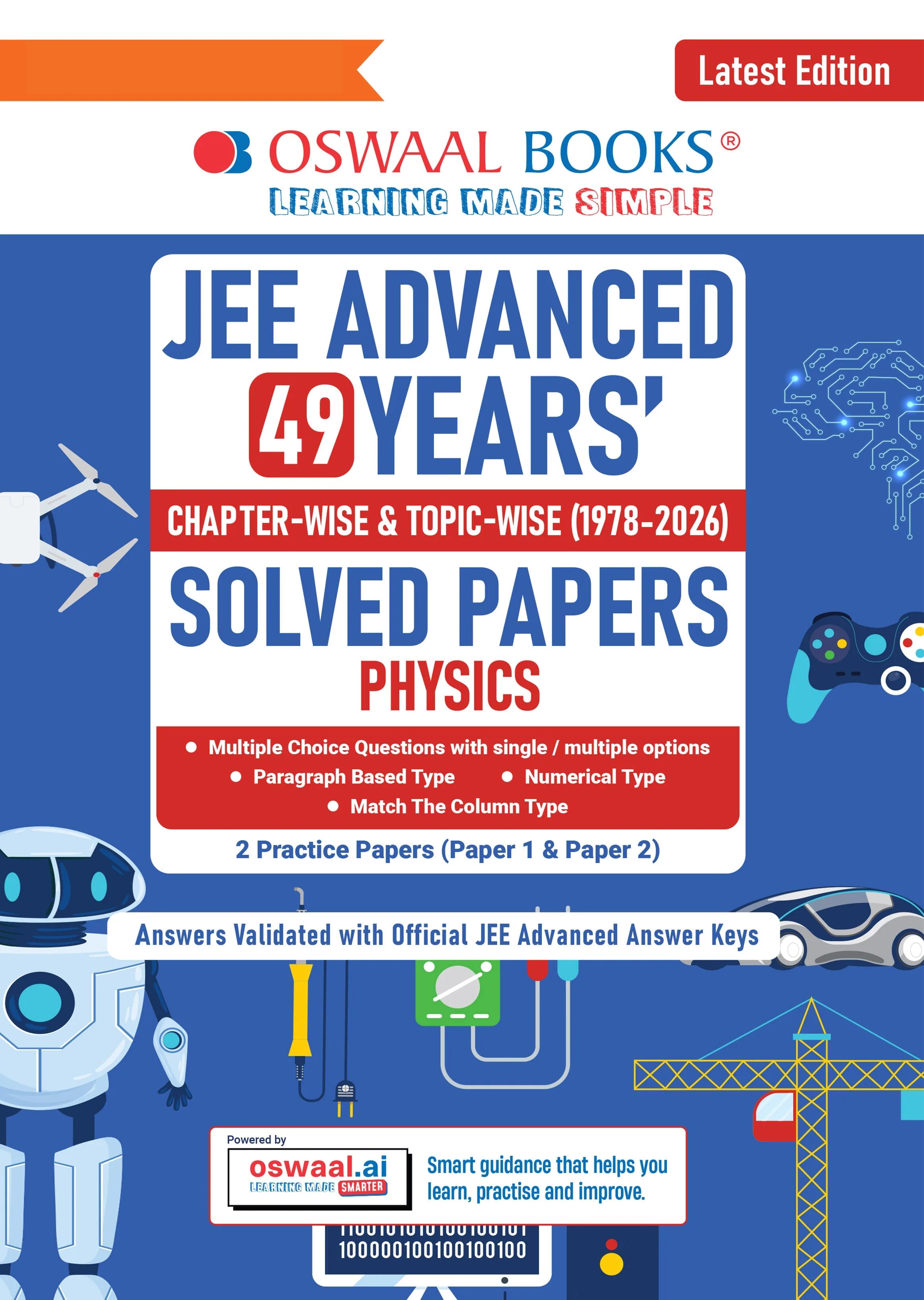 Cover of JEE Advanced 49 Years Physics Question Bank by Oswaal Books
