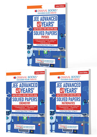 JEE Advanced Physics, Chemistry & Mathematics (Set of 3 Books) Question Bank | 49 Years’ Chapter-wise & Topic-wise |Solved Papers (1978-2026) |Revision Notes, | PYQs, Latest 2026 Paper & Oswaal AI