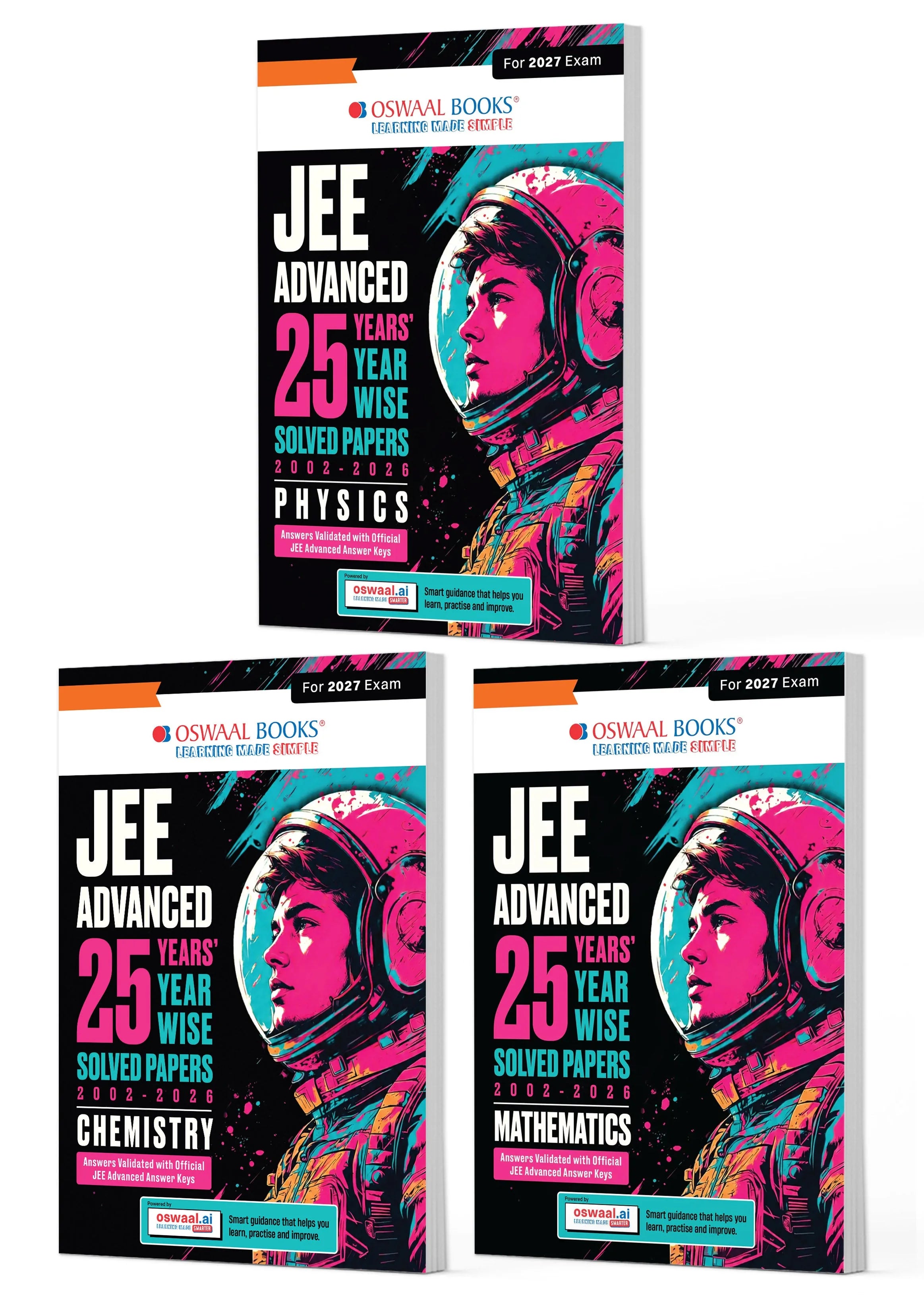 Cover of JEE Advanced 25 Years' Year-wise Solved Papers (Set of 3) by Oswaal Books