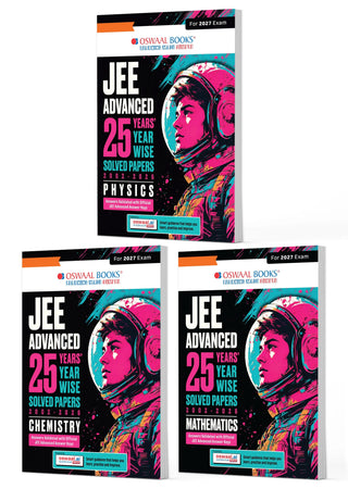 JEE Advanced 25 Years Year-wise Solved Papers Physics, Chemistry & Mathematics (Set of 3 Books) | Fully Solved May 2026 Paper 1 & 2 | Smart Mind Maps, Mnemonics, PYQs & Oswaal AI