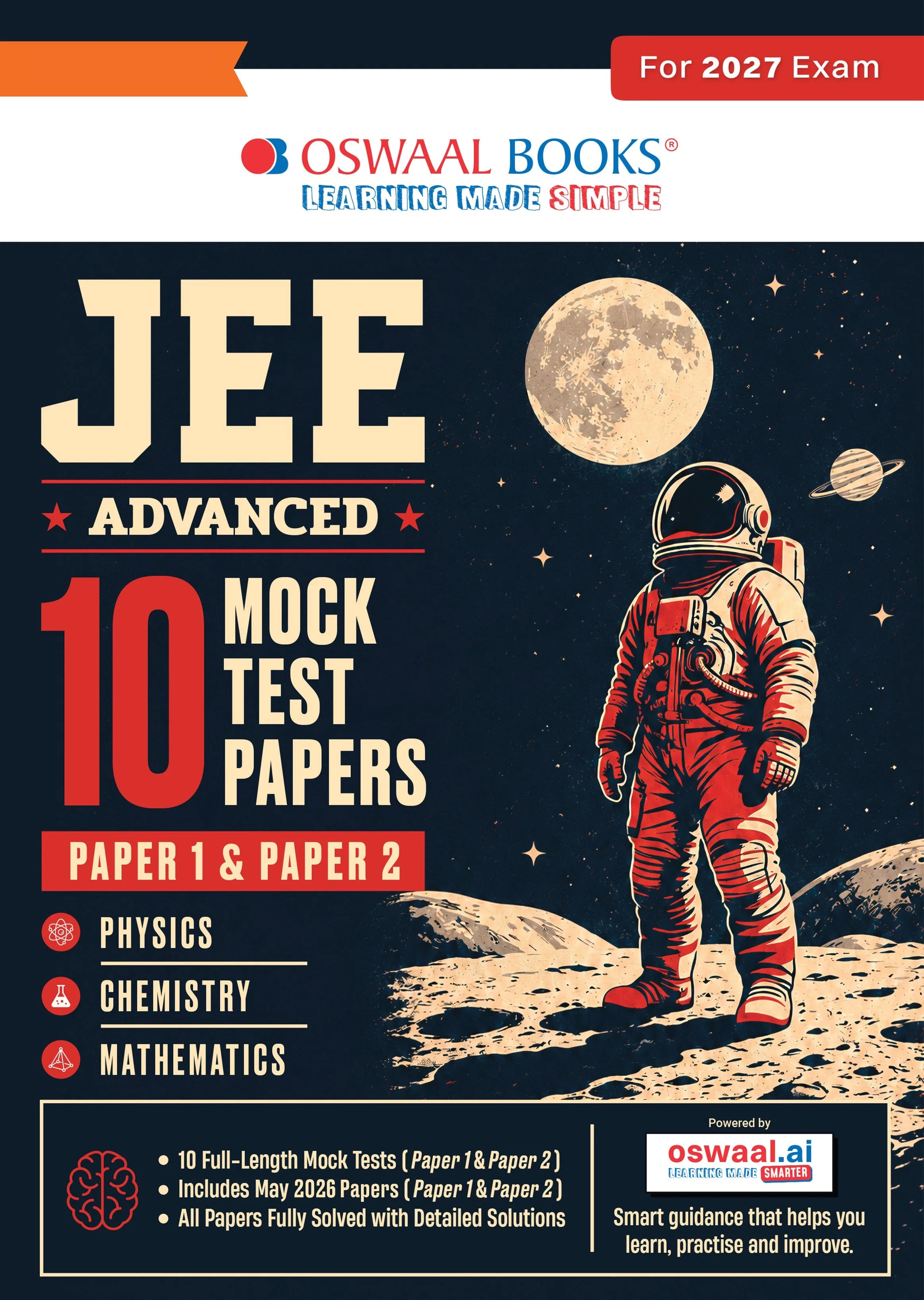 Cover of JEE Advanced 10 Mock Test Papers by Oswaal Books