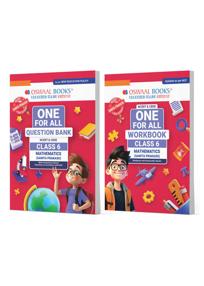 One For All Question Bank + One For All Workbook (NCERT & CBSE) Class 6 Mathematics (Set of 2 Books) | For Latest Exam