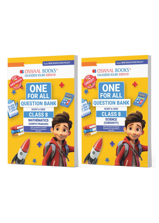 One For All Question Banks NCERT & CBSE Class 8 (Set of 2 Books) Mathematics & Science (For Latest Exam)