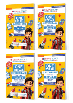 One For All Question Banks NCERT & CBSE Class 8 (Set of 4 Books) Mathematics, Science, Social Science, And English (For Latest Exam)