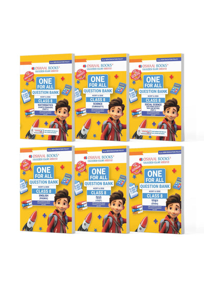 One For All Question Banks NCERT & CBSE Class 8 (Set of 6 Books) Mathematics, Science, Social Science, English, Hindi And Sanskrit (For Latest Exam)
