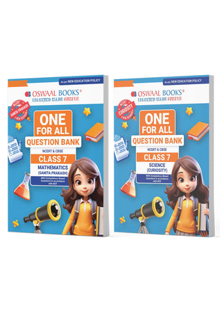 Oswaal One For All Question Banks NCERT & CBSE Class 7 (Set of 2 Books) Mathematics & Science (For Latest Exam)