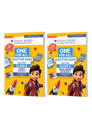 Oswaal One For All Question Banks NCERT & CBSE Class 8 (Set of 2 Books) Science & Social Science (For Latest Exam)