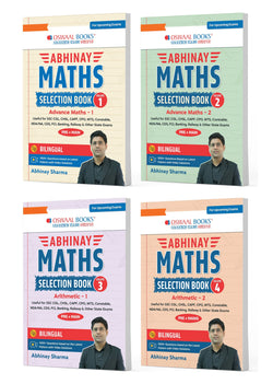 Abhinay Maths Selection Book–Vol.1, Vol.2, Vol. 3 & Vol. 4 (Set of 4 Books) Bilingual Workbook for SSC & All Govt Exam | Concept Based Questions with Video Solutions (For Latest Exam)