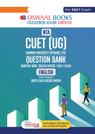 Oswaal NTA CUET (UG) Chapter-wise Solved Papers Question Bank |English |PYQs (2021–2026) NCERT aligned MCQs |With Solved Paper 2026 |For 2027 Exam |With Oswaal AI