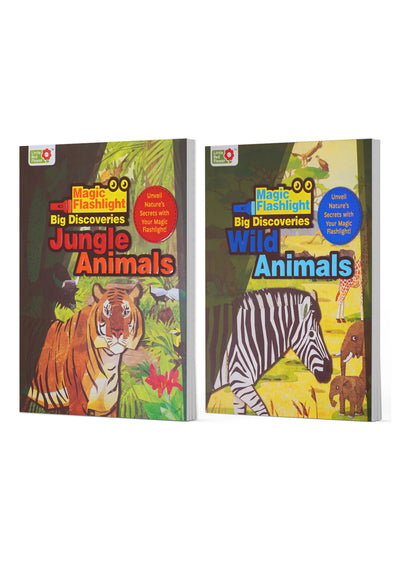 Oswaal Lil Legends Magic Flashlight Wildlife Explorer Pack - Jungle and Wild Animals for Kids | Interactive Hidden Picture Books with Reveal Card and Interesting Facts | For Age 3+