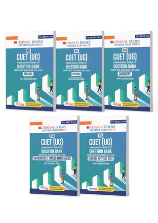 NTA CUET (UG) Chapter-wise Solved Papers Question Bank | English, Physics, Chemistry, Math & General Test | Set of 5 Books | With Solved Paper 2026 |For 2027 Exam |With Oswaal AI