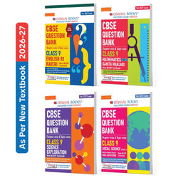Oswaal CBSE English R1 (Kaveri), Mathematics Part-1 (Ganita Manjari), Science (Exploration) & Social Science Question Bank Chapter-wise & Topic-wise Class 9 (Set of 4 Books) | Based on NCERT