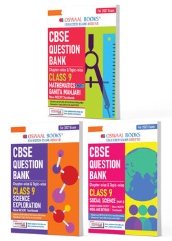Oswaal CBSE Mathematics Part-1 (Ganita Manjari), Science (Exploration) & Social Science Question Bank Chapter-wise & Topic-wise Class 9 (Set of 3 Books) | Based on NCERT | Includes Self-Assessment
