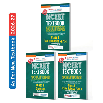 CBSE NCERT Class 9 Textbook Solutions Mathematics Part-1 (Ganita Manjari), Science (Exploration) & Social Science (Latest NCERT) Set of 3 Books | Revision Notes, Mind Maps, Solved Intext