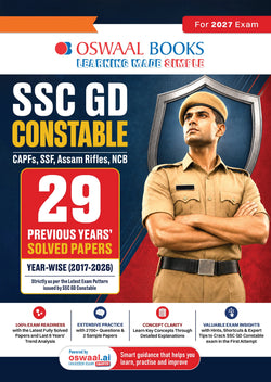 SSC GD Constable 29 Previous Years’ Solved Papers | CAPFs, SSF, Assam Rifles, NCB Year-wise 2017-2026 |Latest 2026 Solved Papers |For 2027 Exam | Oswaal AI