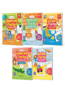 Lil Legends Complete Print Writing Pack | Set of 5 Books | Uppercase, Lowercase A-Z and Number Tracing 0-9 | India's First Pre-Writing Programme | Nursery/LKG/UKG | Age 2-6