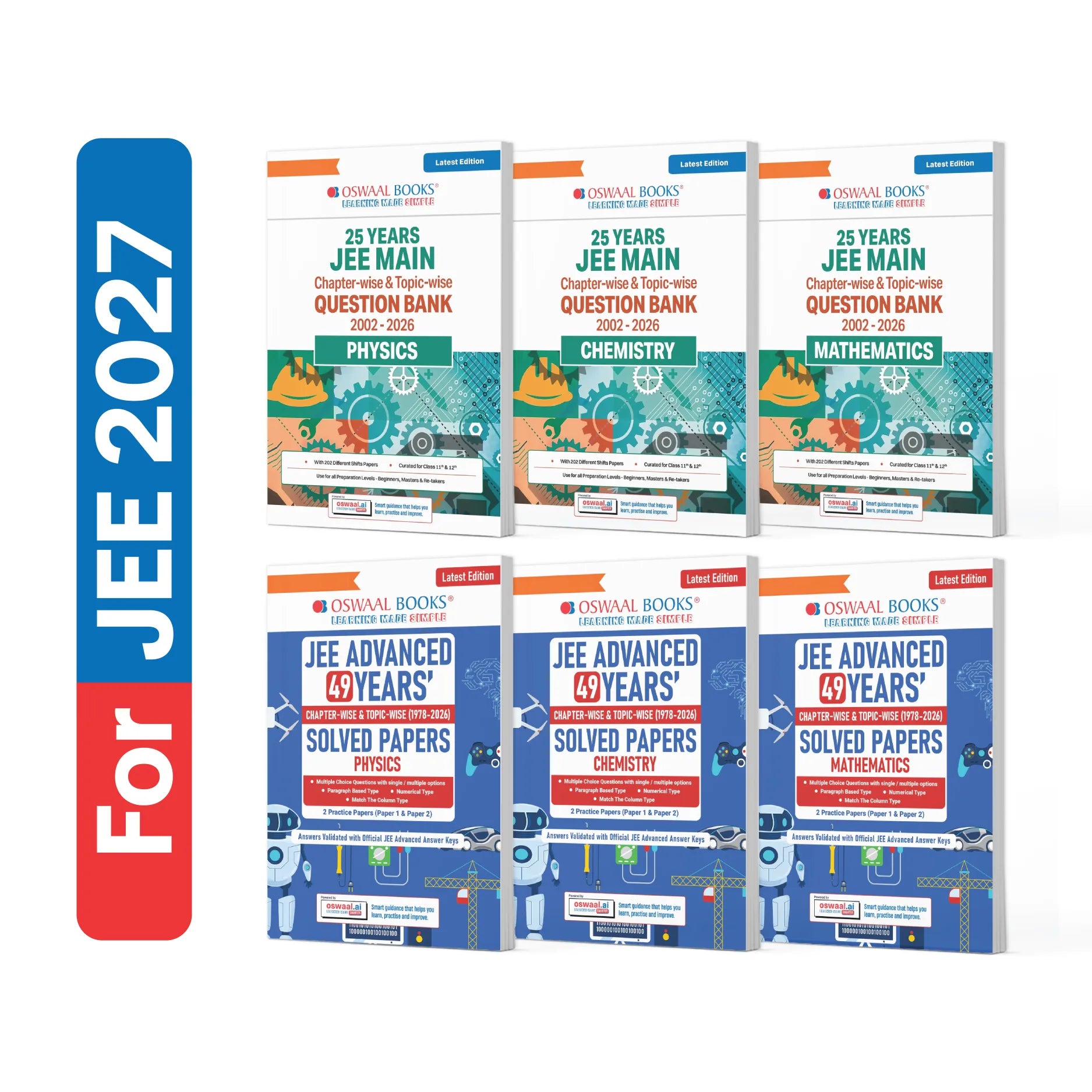 Cover of JEE Main + Advanced Complete Combo (Set of 6) by Oswaal Books
